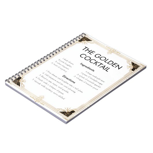 Elegant Art Deco Recept Ontwerp Notitieboek (Linkerzijde)