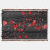 Elegant Art Deco Red Floral met zwarte strepen Deken (Voorkant)
