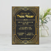 Elegant Art Deco Retro New year Party Holiday Card Kaart (Staand voorkant)