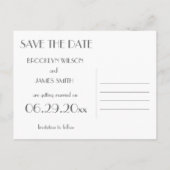 Elegant  Art Deco Save The Date Aankondigingskaart (Achterkant)