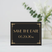 Elegant  Art Deco Save The Date Aankondigingskaart (Staand voorkant)