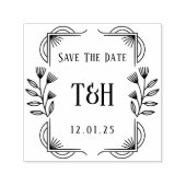 Elegant Art Deco Save The Date Monogram Zelfinktende Stempel (Design)