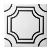 Elegant Art Deco Simple Geometric Black White Tegeltje (Voorkant)