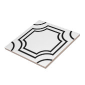 Elegant Art Deco Simple Geometric Black White Tegeltje (Zijkant)