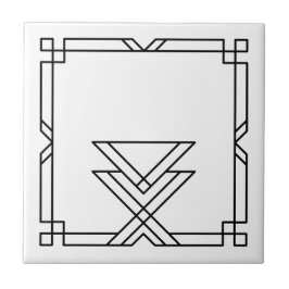 Elegant Art Deco Simple Geometric Lijst Tegeltje
