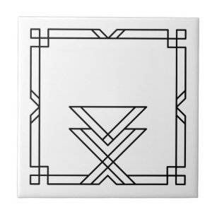Elegant Art Deco Simple Geometric Lijst Tegeltje