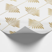 Elegant Art-Deco Stijlvol Leafs Patroon Cadeaupapier (Hoek)