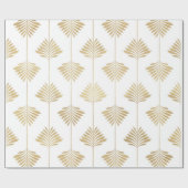Elegant Art-Deco Stijlvol Leafs Patroon Cadeaupapier (Vlak)