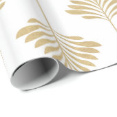 Elegant Art-Deco Stijlvol Leafs Patroon Cadeaupapier (Rol Hoek)