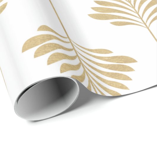 Elegant Art-Deco Stijlvol Leafs Patroon Cadeaupapier (Rol Hoek)