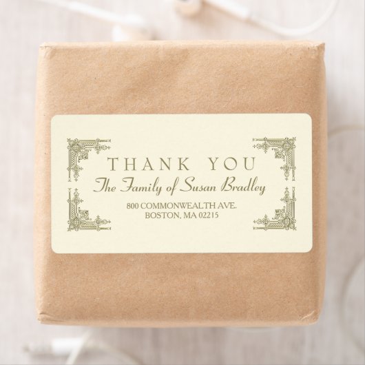 Elegant Art Deco style Family Thank you Label (Insitu)