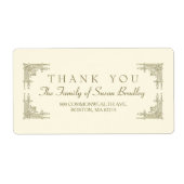 Elegant Art Deco style Family Thank you Label (Voorkant)