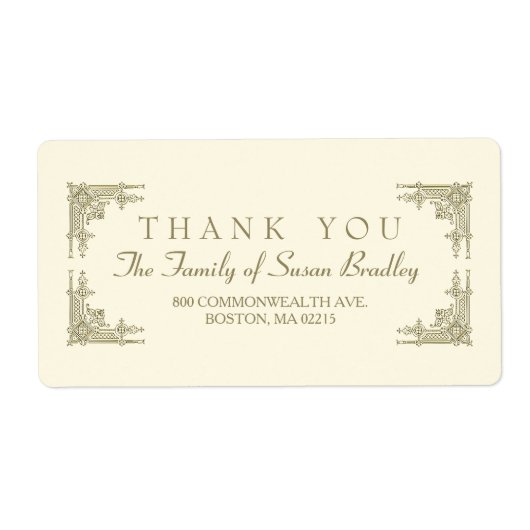Elegant Art Deco style Family Thank you Label (Voorkant)