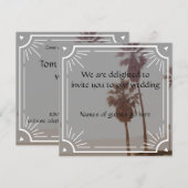 Elegant Art Deco Style Wedding Uitnodiging (Voorkant / Achterkant)