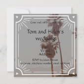 Elegant Art Deco Style Wedding Uitnodiging (Achterkant)