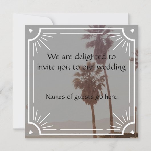 Elegant Art Deco Style Wedding Uitnodiging (Voorkant)