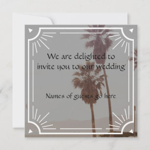Elegant Art Deco Style Wedding Uitnodiging