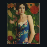 Elegant Art Deco Style Woman met Large Flowers Art Hout Afdruk<br><div class="desc">Voel je je fancy? Laat je ogen voor dit kunstmeesterwerk van de Art Deco-stijl! De 20er kan voorbij zijn,  maar de glamour leeft voort in dit verbluffende stuk. De ingewikkelde details en levendige kleuren van de bloemen geven je het gevoel als een ware Gatsby.</div>