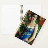 Elegant Art Deco Style Woman met Large Flowers Art Planner (Display)
