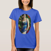 Elegant Art Deco Style Woman met Large Flowers Art T-shirt (Voorkant)