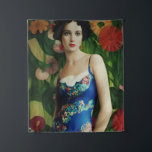 Elegant Art Deco Style Woman met Large Flowers Art Wandkleed<br><div class="desc">Voel je je fancy? Laat je ogen voor dit kunstmeesterwerk van de Art Deco-stijl! De 20er kan voorbij zijn,  maar de glamour leeft voort in dit verbluffende stuk. De ingewikkelde details en levendige kleuren van de bloemen geven je het gevoel als een ware Gatsby.</div>