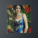 Elegant Art Deco Style Woman met Large Flowers Art Wandkleed<br><div class="desc">Voel je je fancy? Laat je ogen voor dit kunstmeesterwerk van de Art Deco-stijl! De 20er kan voorbij zijn,  maar de glamour leeft voort in dit verbluffende stuk. De ingewikkelde details en levendige kleuren van de bloemen geven je het gevoel als een ware Gatsby.</div>