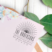 Elegant Art Deco Sun Aangepast adres & retouradres Zelfinktende Stempel