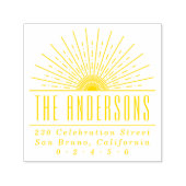 Elegant Art Deco Sun Aangepast adres & retouradres Zelfinktende Stempel (Design)