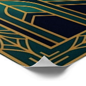 Elegant Art Deco Swan Sunset Lake Poster (Hoek)