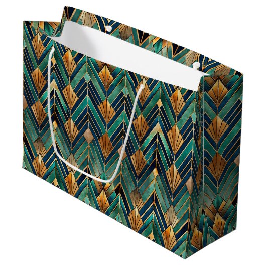 Elegant Art Deco tiled pattern  Groot Cadeauzakje (Voorkant Gekanteld)