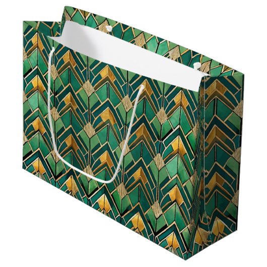Elegant Art Deco tiled pattern  Groot Cadeauzakje (Voorkant Gekanteld)