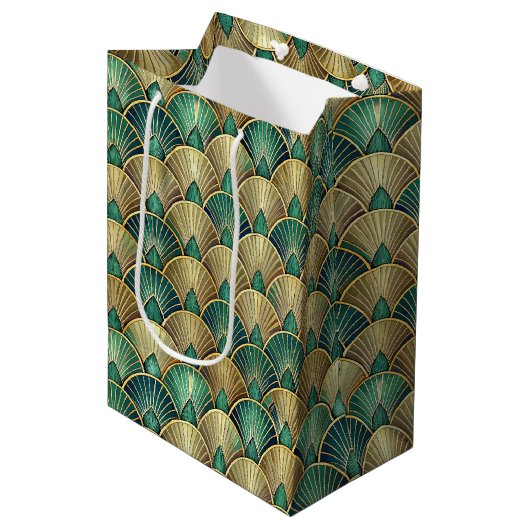 Elegant Art Deco tiled pattern  Medium Cadeauzakje (Voorkant Gekanteld)