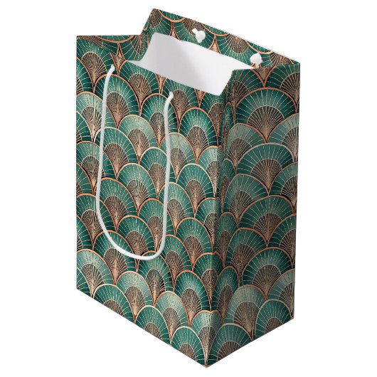 Elegant Art Deco tiled pattern  Medium Cadeauzakje (Voorkant Gekanteld)
