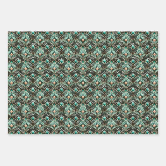 Elegant Art Deco tiled pattern party  Inpakpapier Vel (Voorkant)