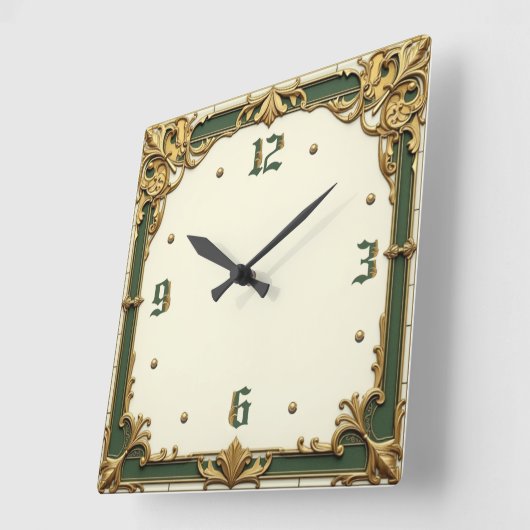 Elegant Art Deco Vierkante Klok (Hoek)