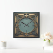 Elegant Art Deco Vierkante Klok (Huis)