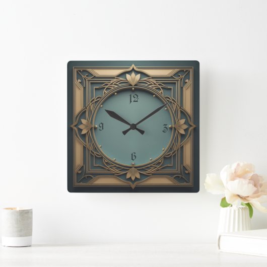 Elegant Art Deco Vierkante Klok (Huis)