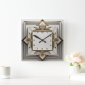 Elegant Art Deco Vierkante Klok (Huis)