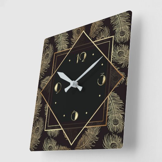 Elegant Art Deco Vierkante Klok (Hoek)