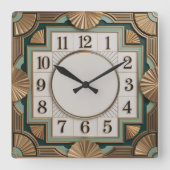 Elegant Art Deco Vierkante Klok (Voorkant)