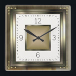 Elegant Art Deco Vierkante Klok<br><div class="desc">Geweldig design. Je zult het leuk vinden als anderen. U kunt dit ontwerp vrij gebruiken voor andere producten of jouw tekst toevoegen. Met vriendelijke groet. Volg me voor meer. Een leuke dag.</div>