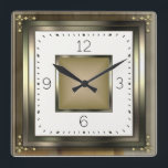 Elegant Art Deco Vierkante Klok<br><div class="desc">Geweldig design. Je zult het leuk vinden als anderen. U kunt dit ontwerp vrij gebruiken voor andere producten of jouw tekst toevoegen. Met vriendelijke groet. Volg me voor meer. Een leuke dag.</div>