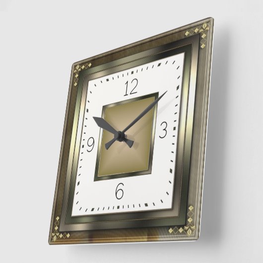 Elegant Art Deco Vierkante Klok (Hoek)