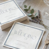 Elegant Art Deco Wedding Dusty Blue Servet