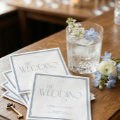Elegant Art Deco Wedding Dusty Blue Servet