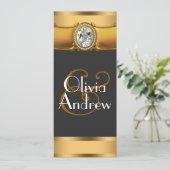 Elegant Art Deco Wedding Invitations Kaart (Staand voorkant)