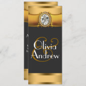 Elegant Art Deco Wedding Invitations Kaart (Voorkant / Achterkant)