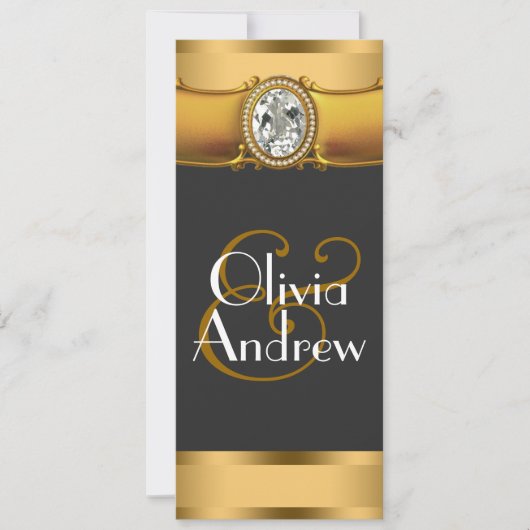 Elegant Art Deco Wedding Invitations Kaart (Voorkant)