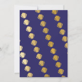 Elegant Art Deco Wedding Invitding Navy Gold Kaart (Achterkant)