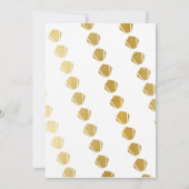 Elegant Art Deco Wedding Invitting White Gold Kaart (Achterkant)